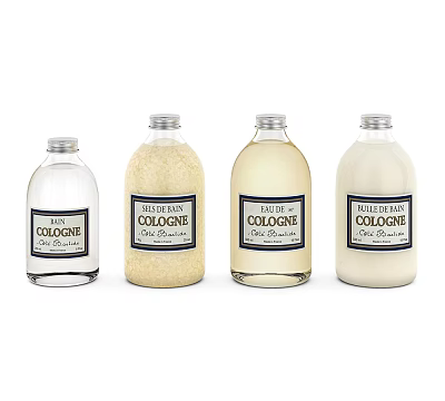 Luxury Cologne Perfume Collection with Four Glass Bottles for Daily Use 3d model