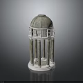 Classical Architectural Pavilion With Dome Roof Stone Columns And White Base Design