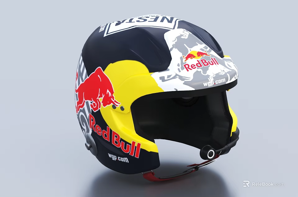 Stylish Red Bull Racing Helmet With Vision Logo And New Design Features 3d model 