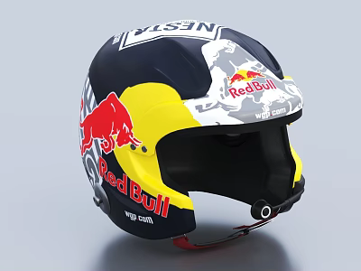 Stylish Red Bull Racing Helmet With Vision Logo And New Design Features 3d model