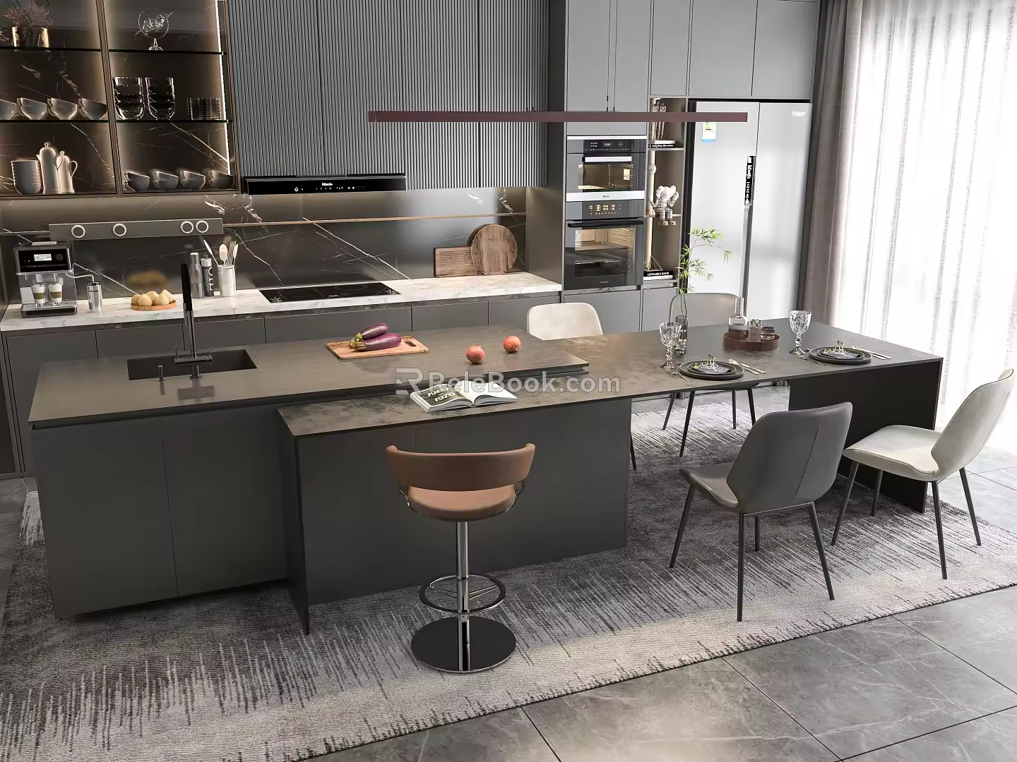 Open kitchen Modern kitchen 3d model