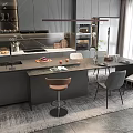 Open kitchen Modern kitchen 3d model