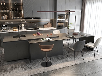 Open kitchen Modern kitchen 3d model