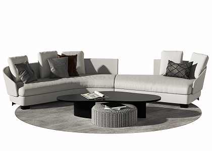 Modern Sofa Coffee Table Combination Curved Sofa 3d model