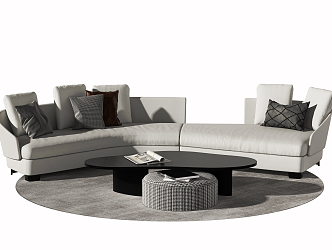 Modern Sofa Coffee Table Combination Curved Sofa 3d model