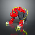 Game Movie Character Mechanical Gorilla With Red Armor And Yellow Accents Sharp Claws