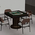 Elegant Entertainment Table with Green Gaming Surface and Four Comfortable Chairs in Modern Interior Design