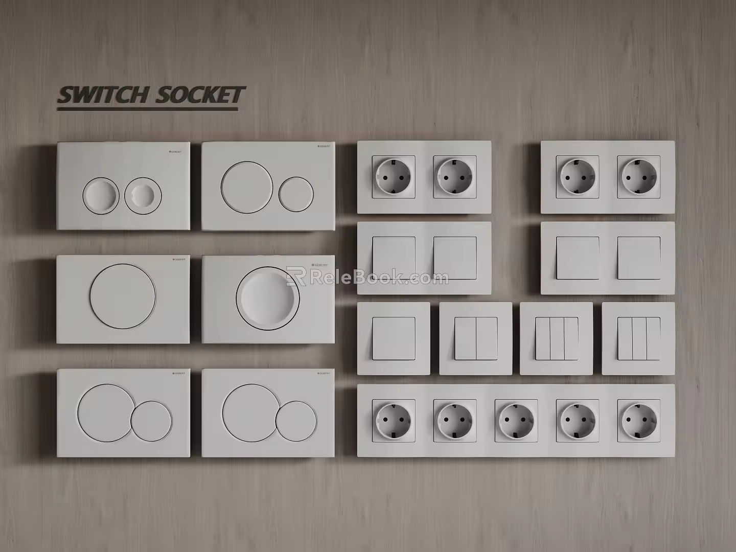 Modern switch socket 3d model