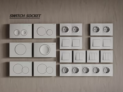 Modern switch socket 3d model
