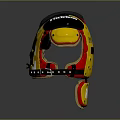 Riddell TEST 01 Football Shoulder Pads With Yellow Red And Black Straps And Padding