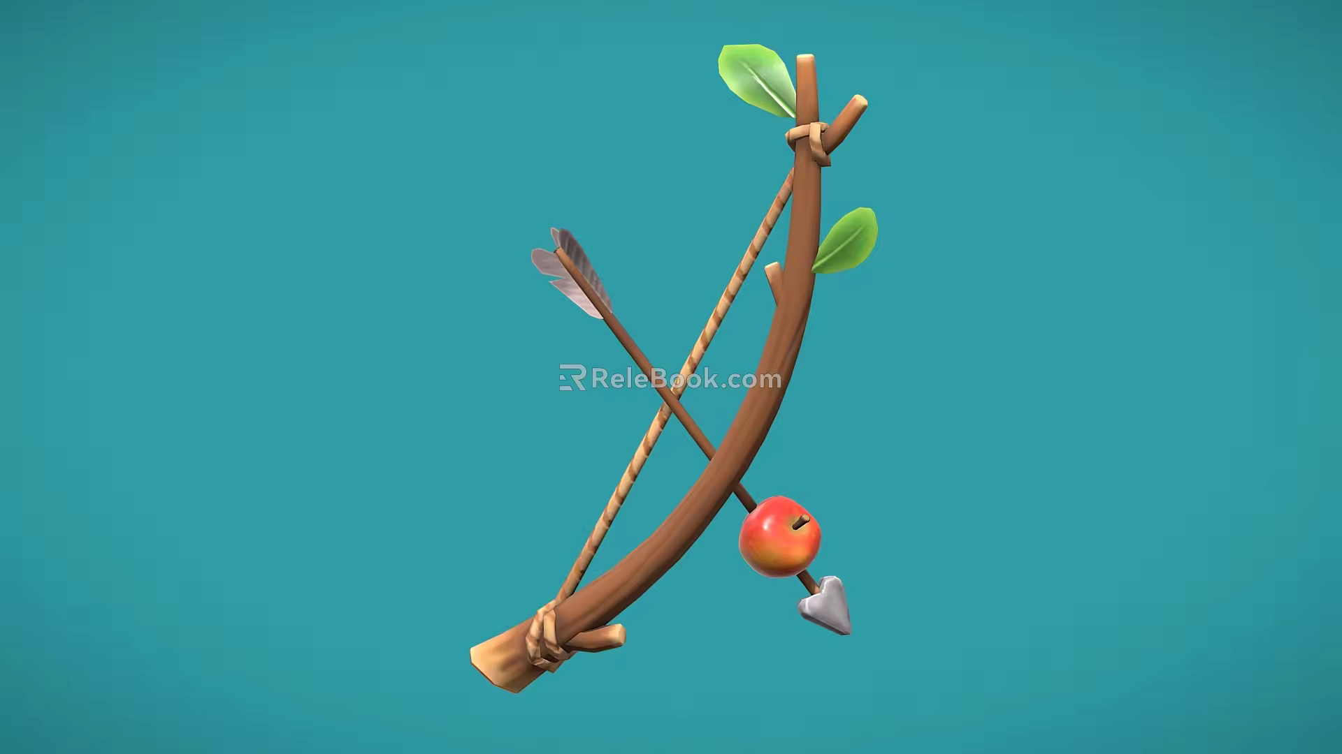 Bow and arrow cartoon bow and arrow archery 3d model