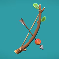 Bow and arrow cartoon bow and arrow archery 3d model