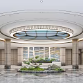 New Chinese Style Hall Lobby of Jimin Expert Building 3d model