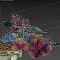 Vibrant Underwater Marine Life Scene With Colorful Coral Reef And Sea Plants