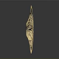 Golden Star Shaped Decorative Ornament With Intricate Filigree Design And Central Round Accent