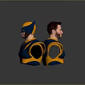 Game Movie Character Blue Yellow Costume With Helmet And Shoulder Armor Design