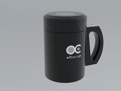 Black stainless steel water cup 3d model