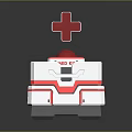 Red Cross Medical Emergency Kit With White And Red Design And Clear MED KIT Label