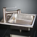 Food Preparation Sink In Stainless Steel With Functional Faucet Design