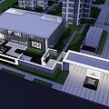 Organized Residential Landscape With Modern Buildings Green Spaces And Public Areas