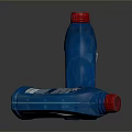 Mannol Blue Household Liquid Cleaning Product Plastic Bottle Standing And Lying With Red Cap