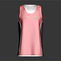 Red Tank Top With Black Side Panels And Front Logo Design Style 3d model