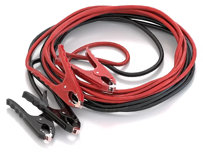 Industrial Equipment Heavy Duty Jumper Cables With Red And Black Clamps 3d model