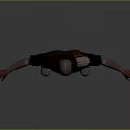 Game And Movie Character 3D Model Bald Head Dark Outfit Leather Straps Extended Arms Pose