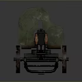 Vintage Military Cannon Weapon With Metal Barrel And Wooden Wheels Design