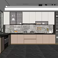 Modern Kitchen Interior Design With Marble Island Counter Cabinets And Appliances