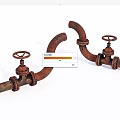 old rusty iron pipe switch 3d model