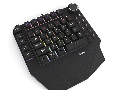 Dareu Gaming Keyboard With RGB Backlight Integrated Knob And Ergonomic Design 3d model
