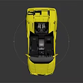 Yellow Sports Car With Sleek Aerodynamic Design Black Racing Stripes Rear Spoiler And Reflective Finish