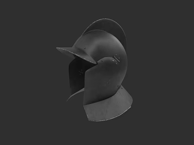 Ancient Black Warrior Helmet With Face Guard And Battle Gear Design 3d model