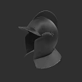 Ancient Black Warrior Helmet With Face Guard And Battle Gear Design