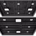Modern Suspended Ceiling With Black Grid Framework White Panels And Recessed Lights 3d model