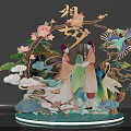Ancient Style Qixi Festival Decorative Ornament With Figures Flowers And Birds