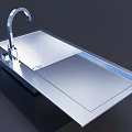 Stainless Steel Kitchen Sink Single Bowl Design With Faucet And Extended Ledge For Prep Work