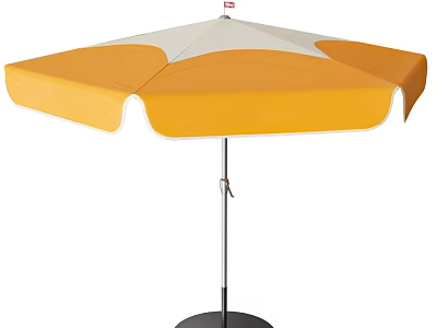 Patio Umbrella Orange And White With Sturdy Pole And Stable Base For Outdoor Shade Solutions 3d model