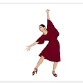 Women In Red Dresses Dancing With Raised Arms And Extended Hands