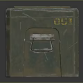 Green Military Box With Worn Surface Yellow Star Number 051 And Metal Latches 3d model