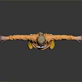 Child In Orange Sweatshirt With White Design And Blue Denim Shorts Standing With Arms Outstretched
