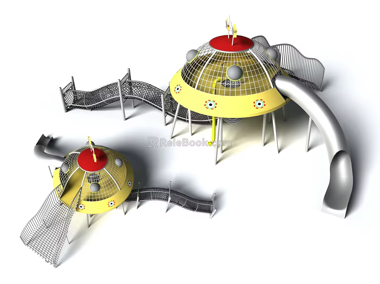 UFO Paradise Non-standard Observation Deck Customized Paradise Development Paradise Amusement Park Children's Amusement Park Playground Combination Function Slide Amusement Sketches 3d model