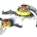 UFO Paradise Non-standard Observation Deck Customized Paradise Development Paradise Amusement Park Children's Amusement Park Playground Combination Function Slide Amusement Sketches 3d model