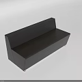 Modern Black Sofa Bench With Sleek Minimalist Design And Smooth Surface 3d model