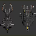 Futuristic Sci Fi Spacecraft Design With Detailed Metal Structures And Engines