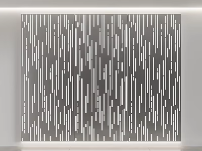 Modern Decorative Architectural Wall Component With Vertical Lines And Gray Background 3d model