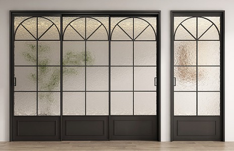 French sliding door 3d model