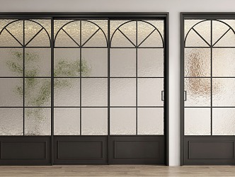 French sliding door 3d model