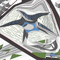 Modern Architectural Design With Unique Geometric Structure Glass Facade And Urban Surroundings